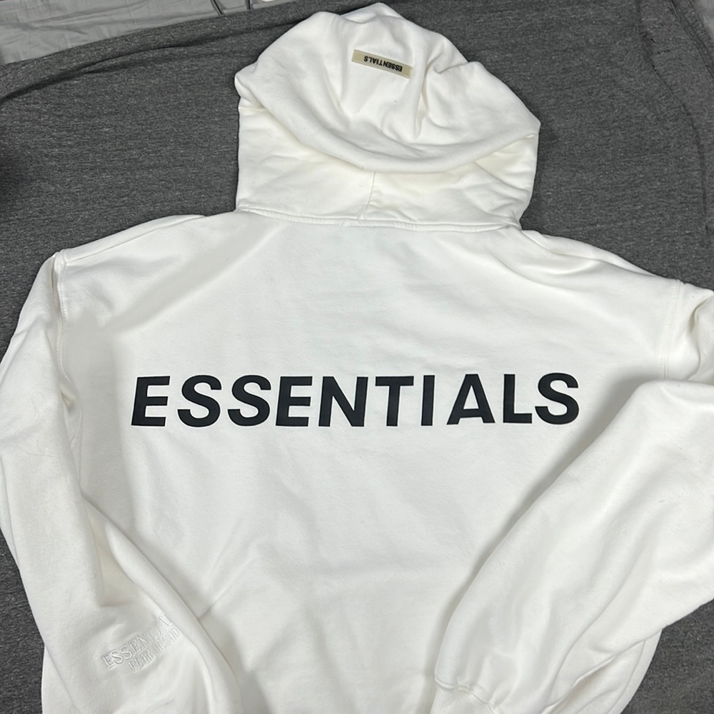 Fear of God Essentials Pullover, Large. Logo on the back